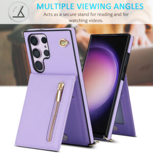 Fashion Portemonnee hoesje met koord Samsung Galaxy S23 Ultra - Violet 4
