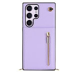 Solidenz Fashion Wallet hoesje met koord Samsung Galaxy S23 Ultra - Violet - 5