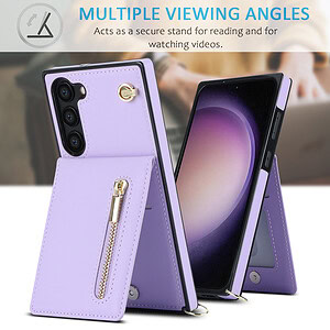 Fashion Portemonnee hoesje met koord Samsung Galaxy S23 - Violet 4