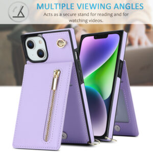 Fashion Portemonnee hoesje met koord iPhone 13 - Violet 4