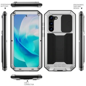 Fonu Stofdicht metalen hoes Samsung Galaxy S23 - Zilver 2