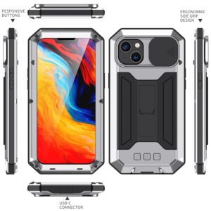 Fonu Stofdicht metalen hoes iPhone 14 - Zilver 2