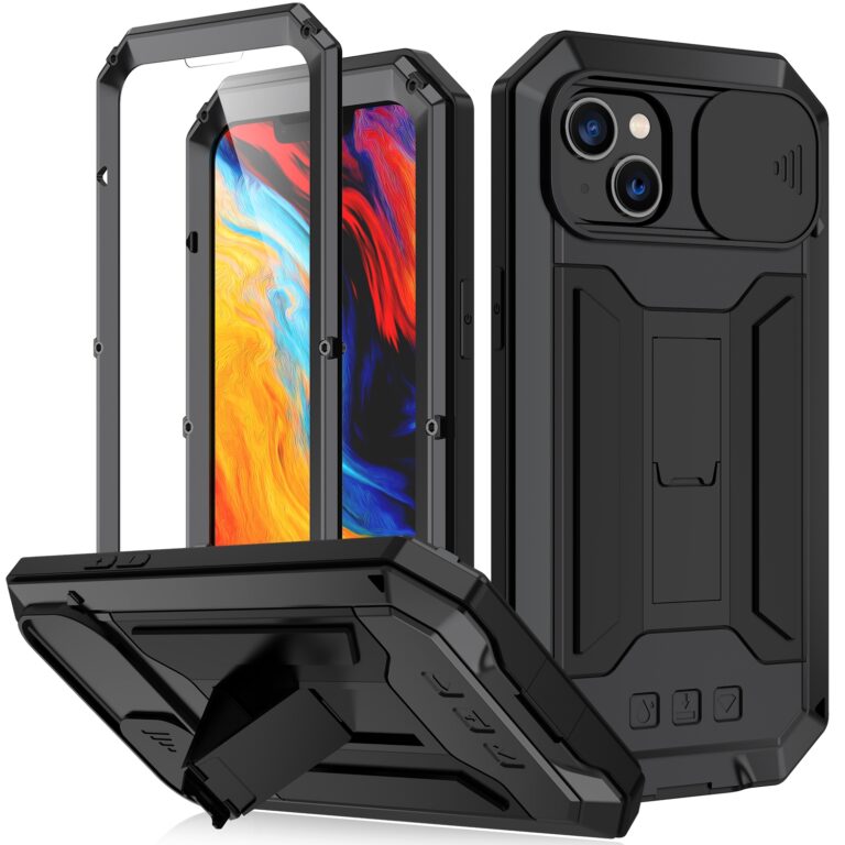 Stofdicht metalen hoes iPhone 14 - Zwart