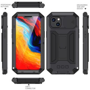Fonu Stofdicht metalen hoes iPhone 14 - Zwart 2