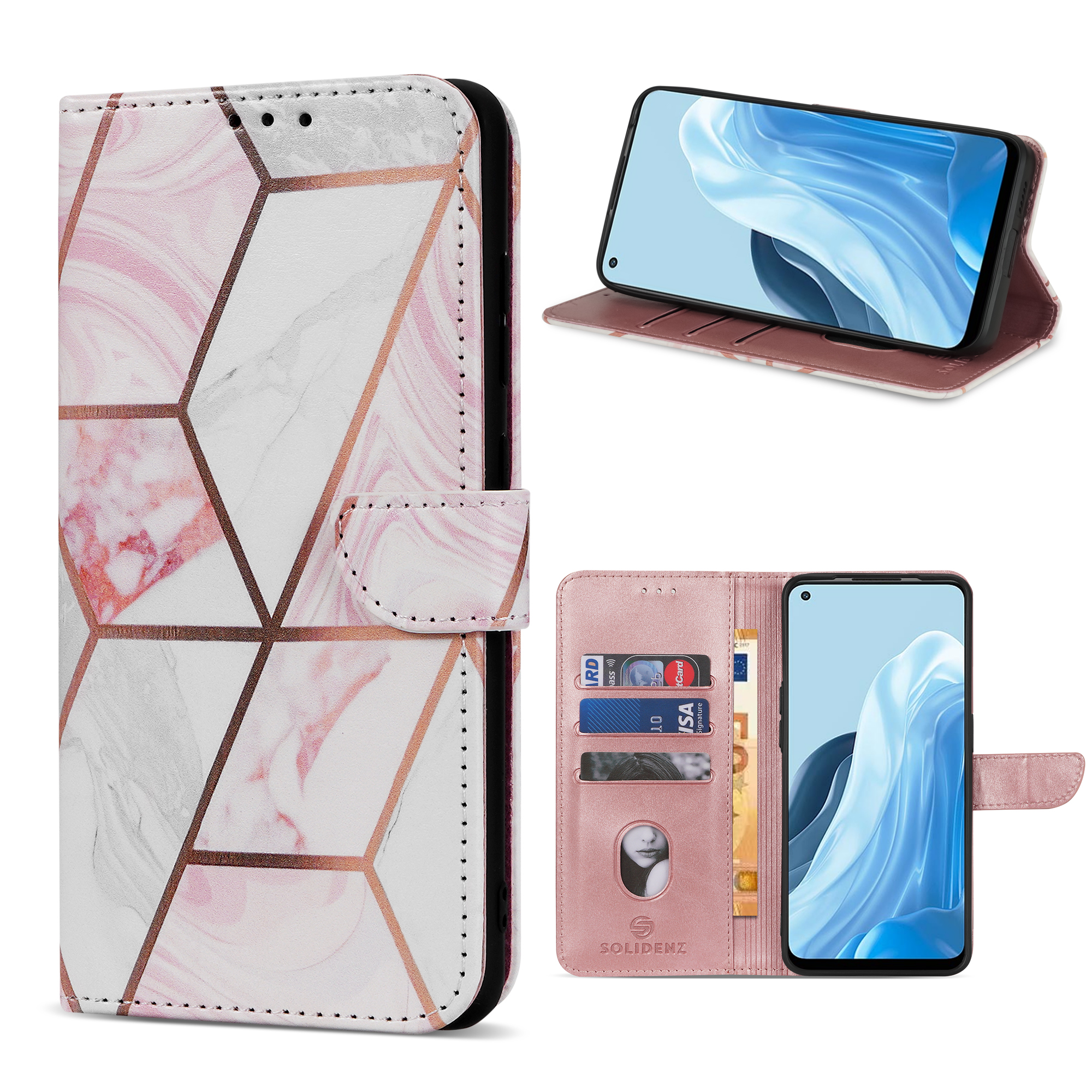 Solidenz Bookcase Oppo Find X5 lite - Marmer