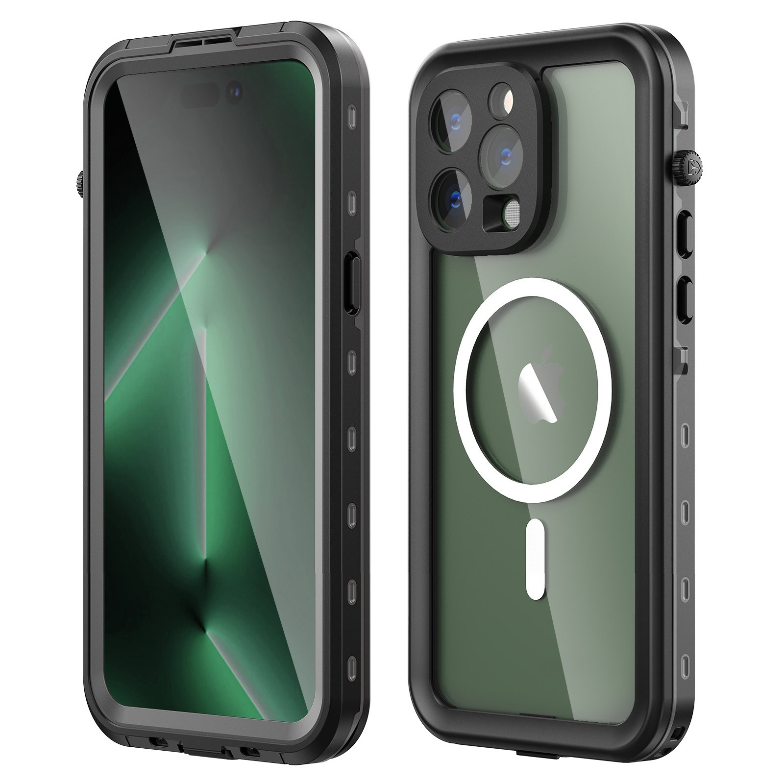 Turtle Shift Volledig waterdicht en stofdicht hoesje iPhone 14 Pro Max – Magnetische ring 1