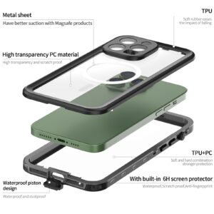 Turtle Shift Volledig waterdicht en stofdicht hoesje iPhone 14 Pro Max – Magnetische ring - 2