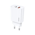 USAMS 20W Adapter met snellaadfunctie - USB-A en USB-C poort - Wit cross-sell thumbnail