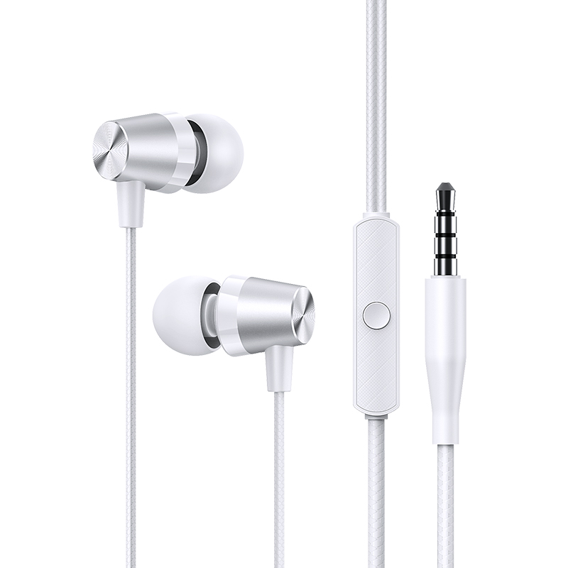 USAMS Bedrade In-Ear Oordopjes 1.2m met 3.5mm AUX aansluiting - Wit 1