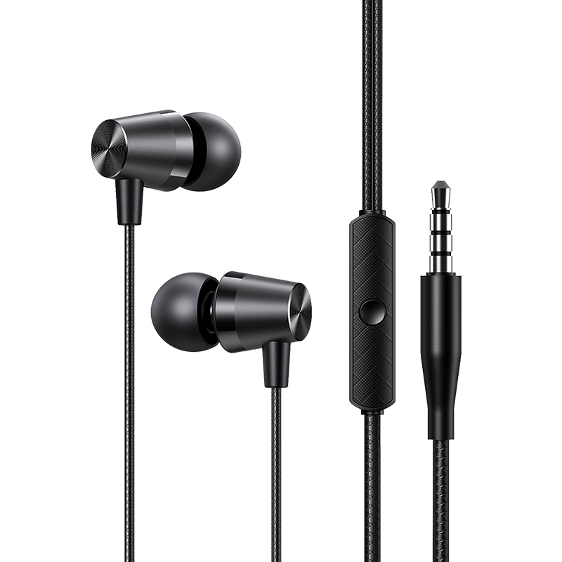 USAMS In-Ear Oordopjes 1.2m AUX aansluiting - Zwart