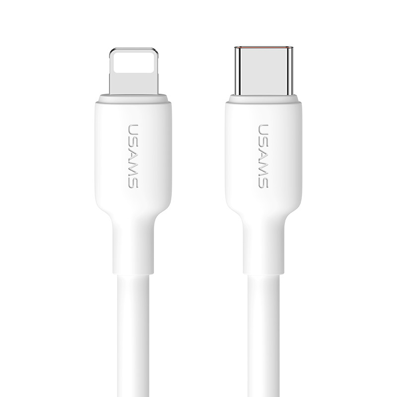 USAMS PD 20W USB-C naar Lightning kabel - Wit 1
