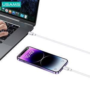 USAMS PD 20W USB-C naar Lightning kabel - Wit 3