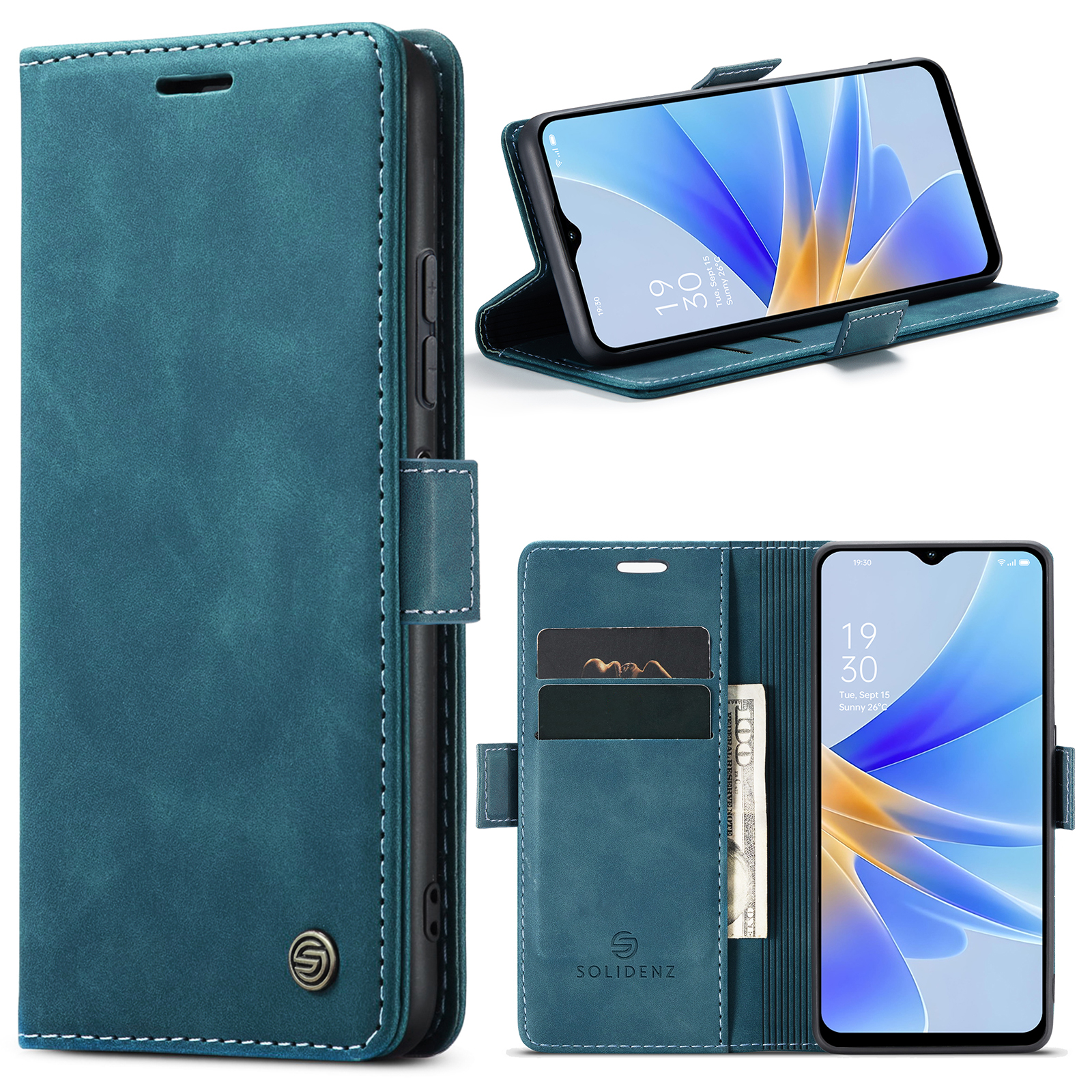 variatie Solidenz Urban Book Oppo A17 hoesje – Blauw