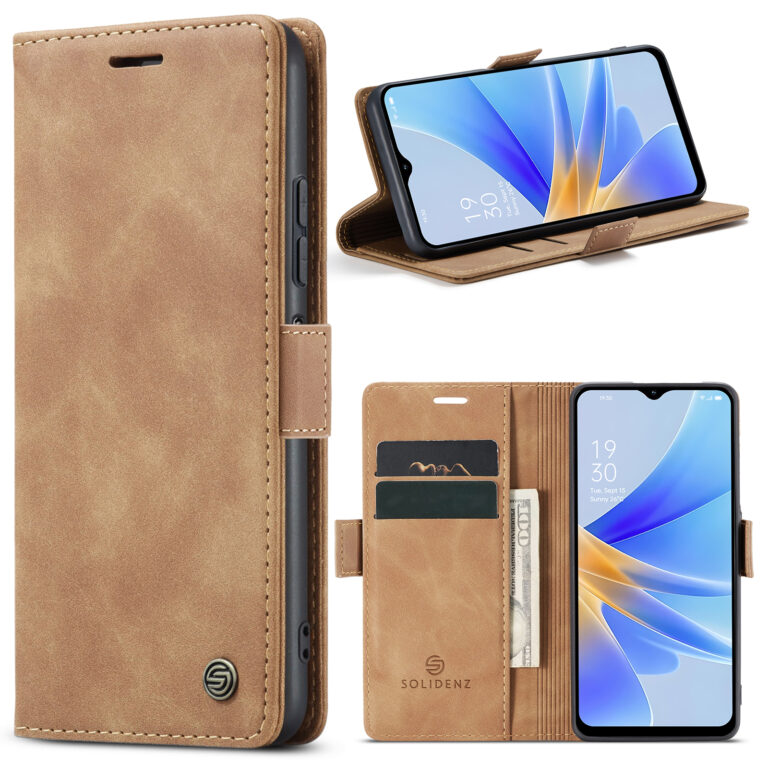 Solidenz Urban Book Oppo A17 hoesje - Bruin