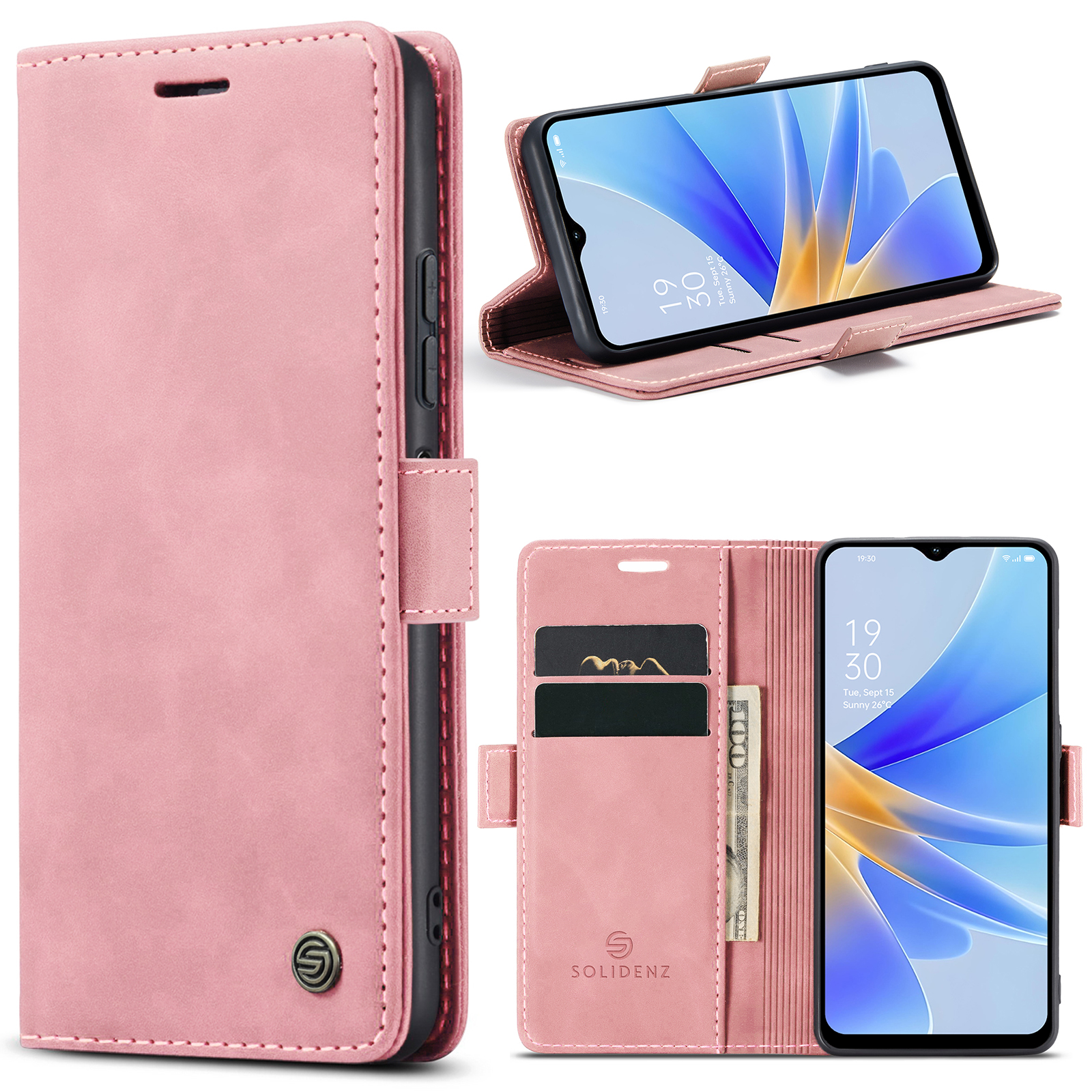 Solidenz Urban Book Oppo A17 hoesje - Roze 1