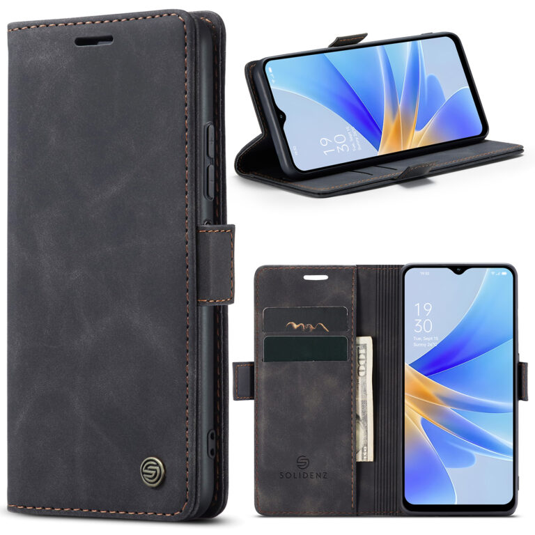 Solidenz Urban Book Oppo A17 hoesje - Zwart