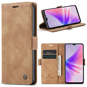 Solidenz Urban Book Oppo A77 5G hoesje – Bruin