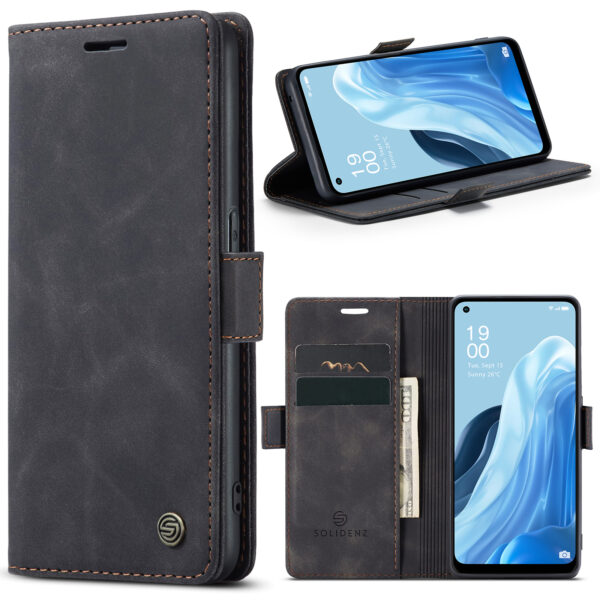 Solidenz Urban Book Oppo Reno8 Lite hoesje - Zwart