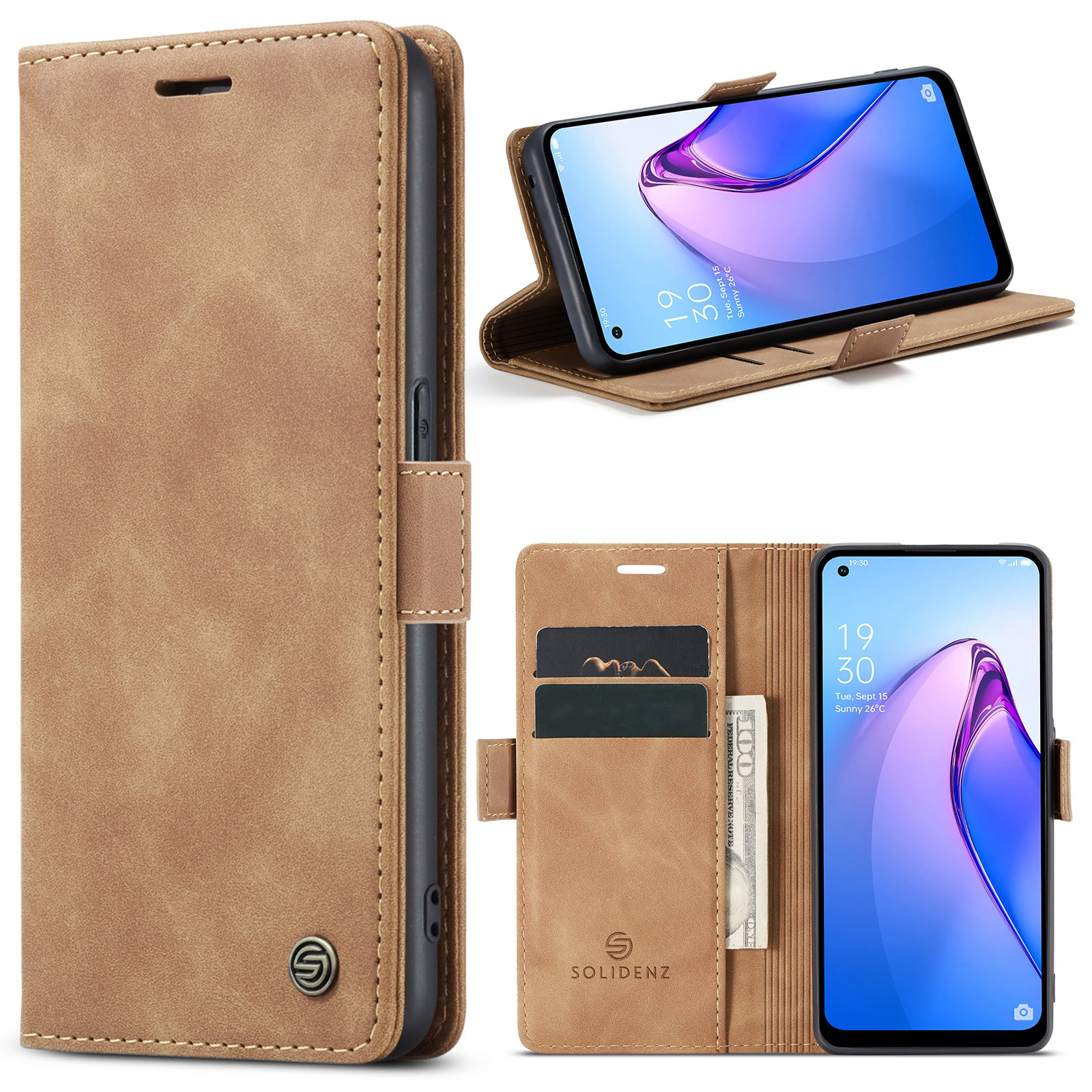 Solidenz Urban Book Oppo Reno8 Pro hoesje - Bruin 1