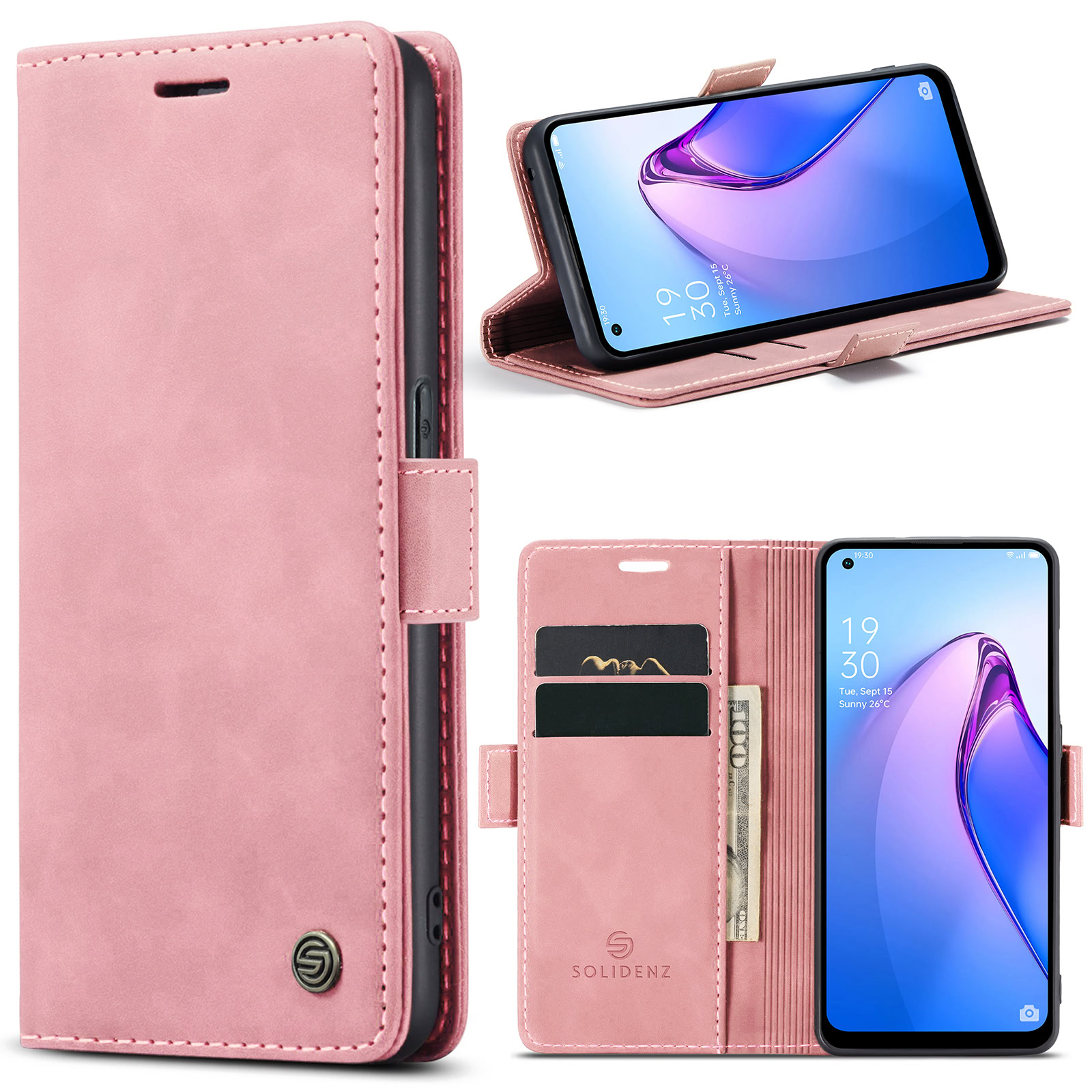 variatie Solidenz Urban Book Oppo Reno8 Pro hoesje – Roze