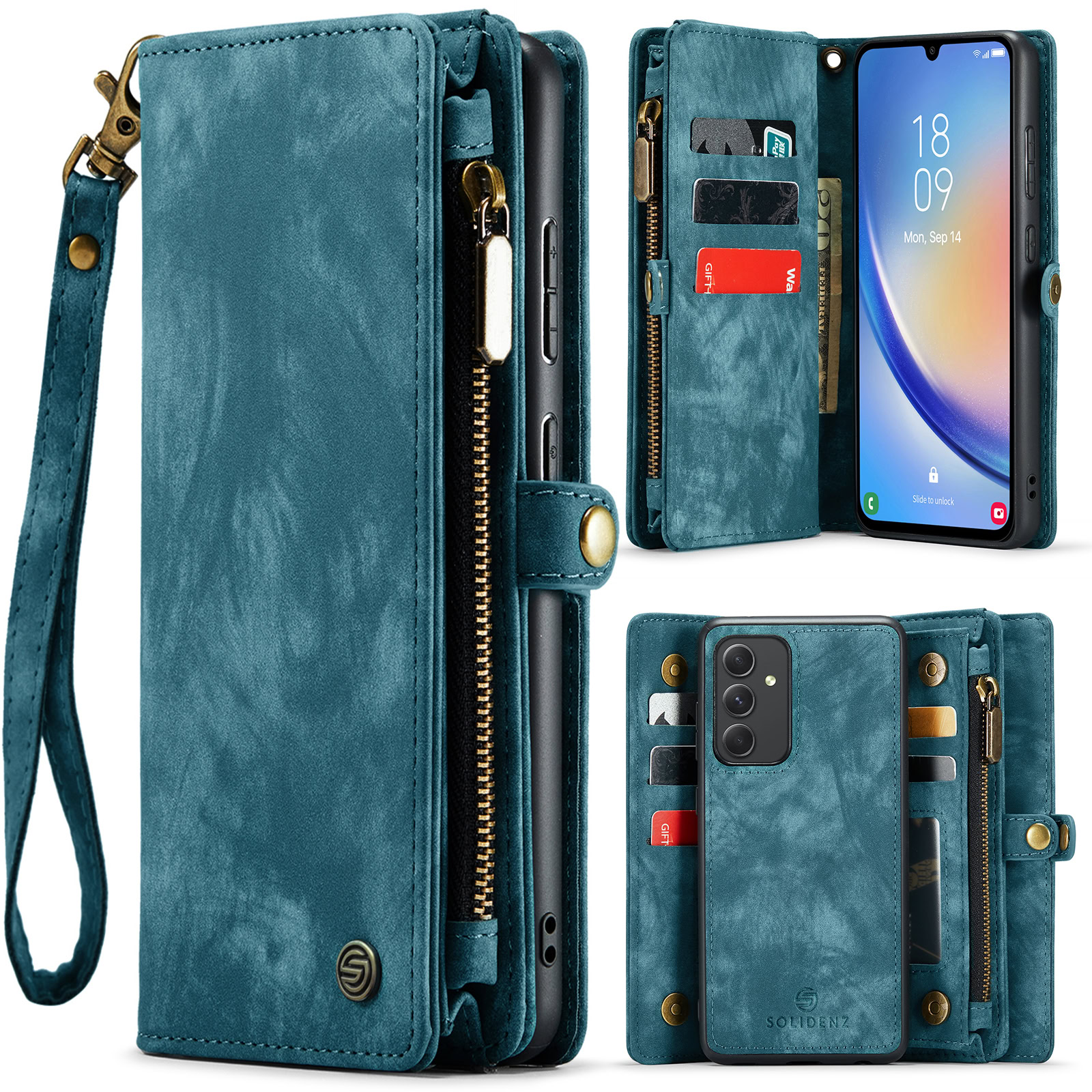 Solidenz Urban Wallet Samsung A34 5G hoesje - Blauw 1