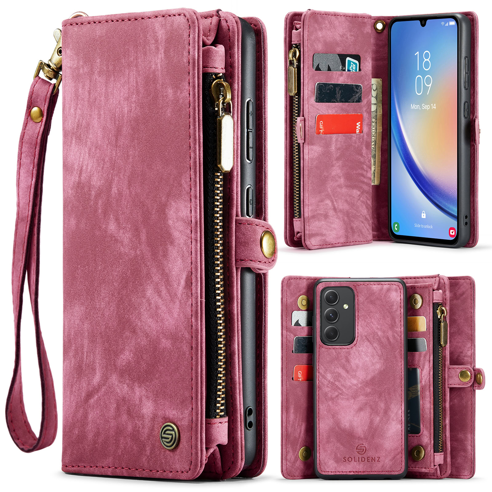 variatie Solidenz Urban Wallet Samsung A34 5G hoesje – Rood