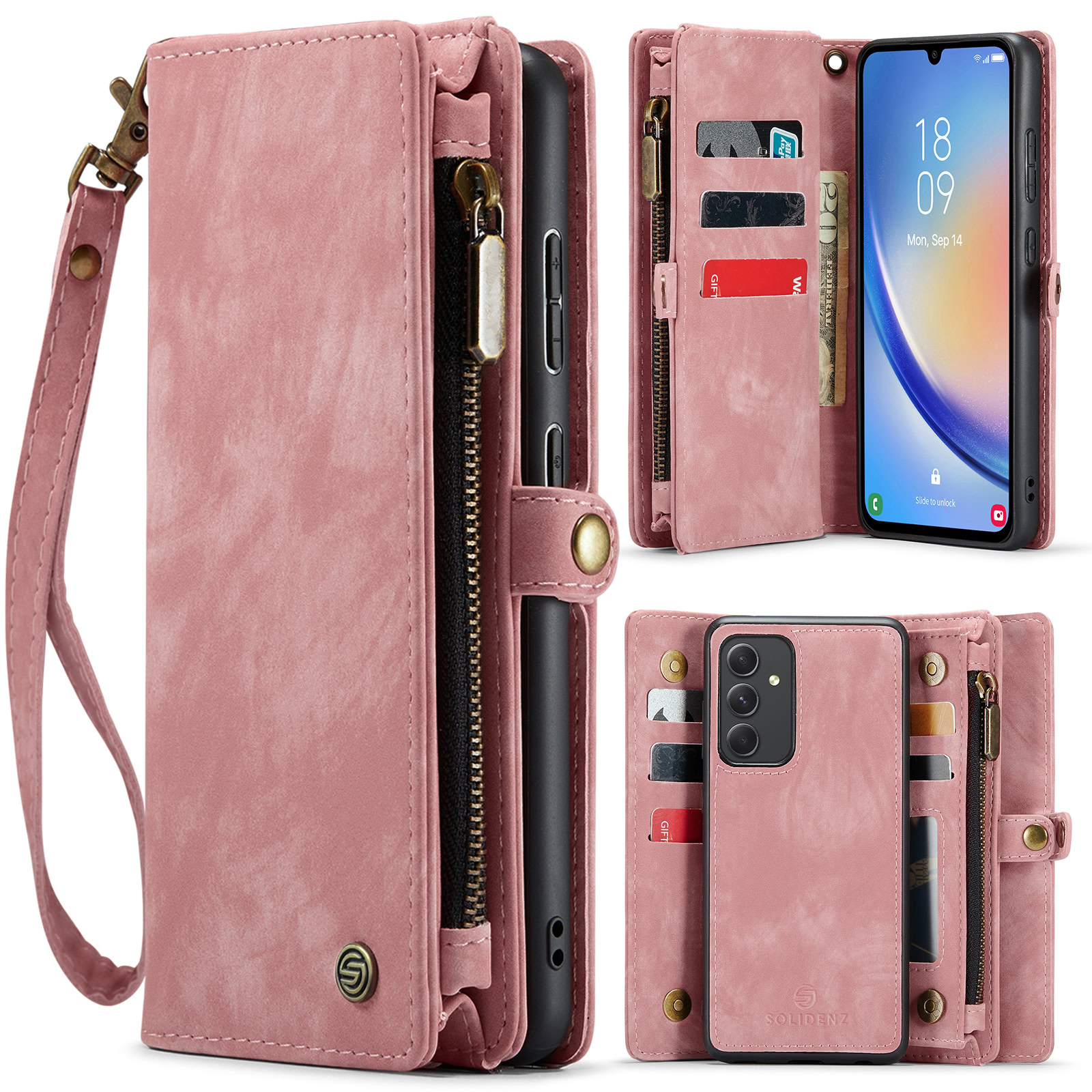 variatie Solidenz Urban Wallet Samsung A34 5G hoesje – Roze