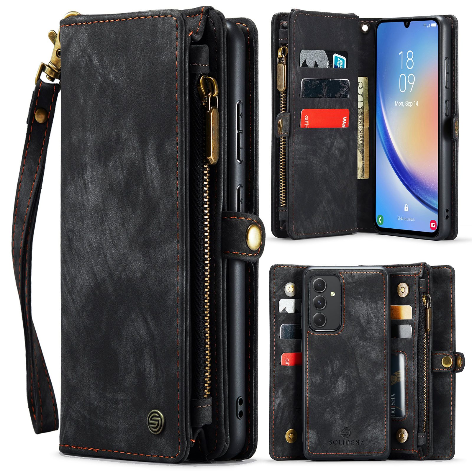 variatie Solidenz Urban Wallet Samsung A34 5G hoesje – Zwart