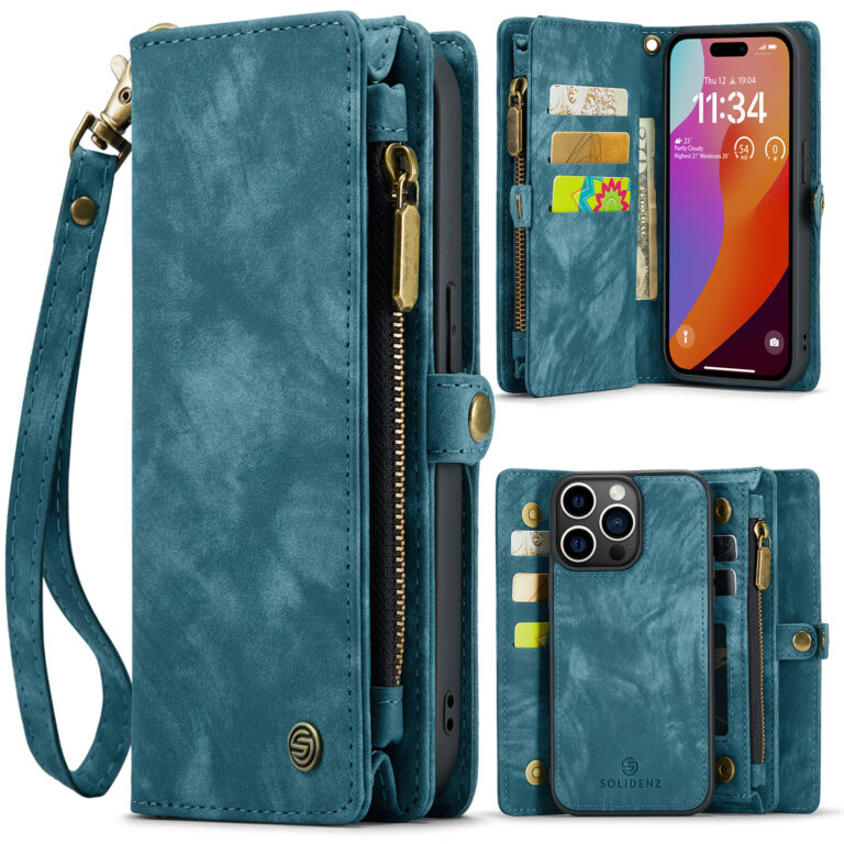 Solidenz Urban Wallet iPhone 14 Pro hoesje - Blauw