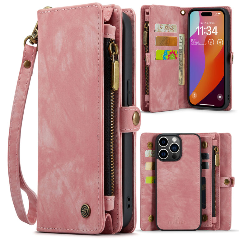 Solidenz Urban Wallet iPhone 15 Pro hoesje - Roze