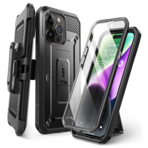 Supcase 360 Backcase hoesje met screenprotector iPhone 15 Pro Max – Zwart