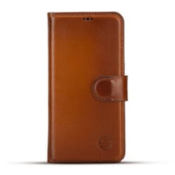 Solidenz Moda Book iPhone 15 Pro Max echt leren hoesje - Bruin