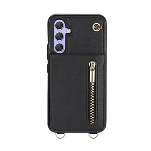 Solidenz Fashion Wallet hoesje met koord Samsung Galaxy - Zwart 2