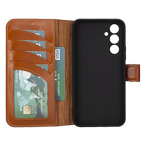 Solidenz Moda Book Samsung A54 echt leren hoesje - Bruin 3