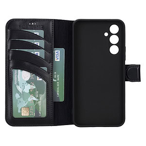 Solidenz Moda Book Samsung A54 echt leren hoesje - Zwart 3
