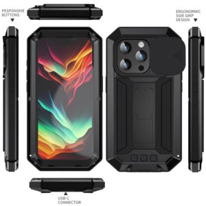Stofdicht metalen hoes iPhone 15 Pro - Zwart 2