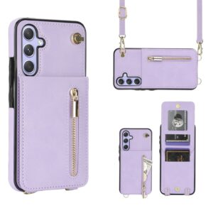 Solidenz Fashion Portemonnee hoesje met koord Samsung Galaxy A15 - Violet