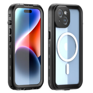 Volledig waterdicht en stofdicht hoesje iPhone 15 - Magnetische ring 1