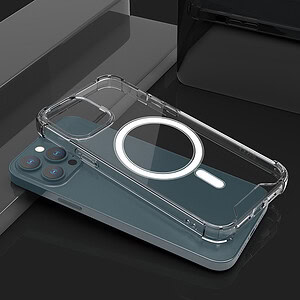 Stevig transparant iPhone hoesje met magnetische werking 3