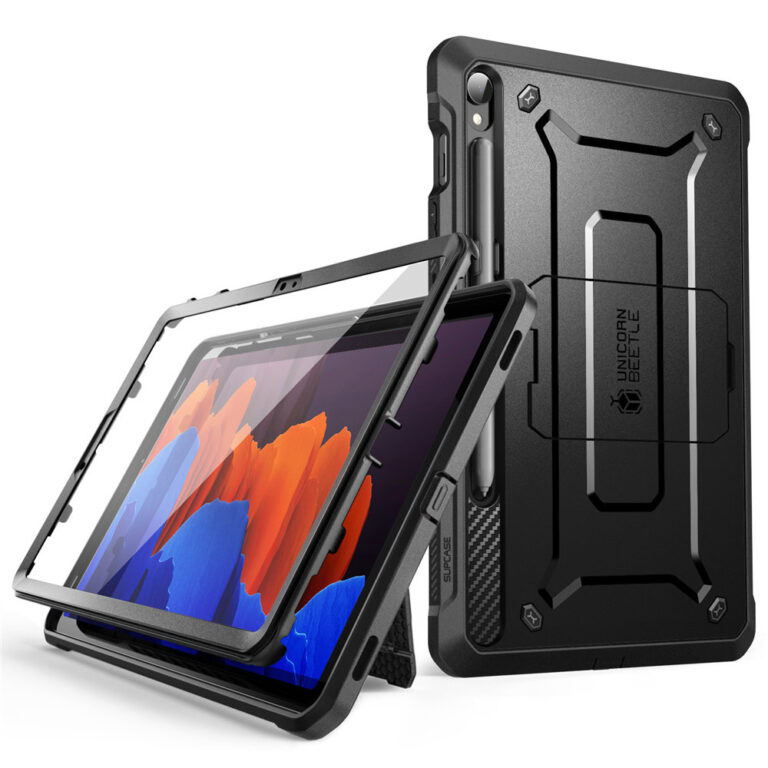 Supcase Fullcover hoes met screenprotector Samsung Tab S9 FE - 11 inch - Zwart