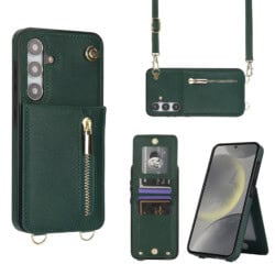 Solidenz Fashion Portemonnee hoesje met koord Samsung Galaxy S25 - Groen