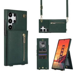 Solidenz Fashion Portemonnee hoesje met koord Samsung Galaxy S25 Ultra - Groen