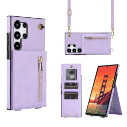 Solidenz Fashion Portemonnee hoesje met koord Samsung Galaxy S25 Ultra - Violet