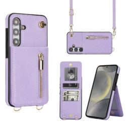 Solidenz Fashion Portemonnee hoesje met koord Samsung Galaxy S25 - Violet