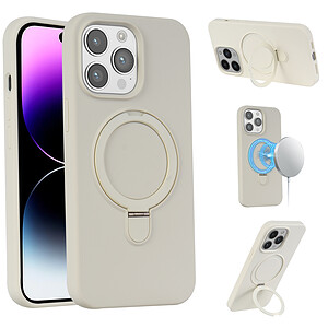 Magnetisch siliconen hoesje iPhone 14 Pro - Beige