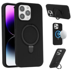 Magnetisch siliconen hoesje iPhone 14 Pro Max - Zwart