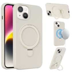 Magnetisch siliconen hoesje iPhone 15 - Beige