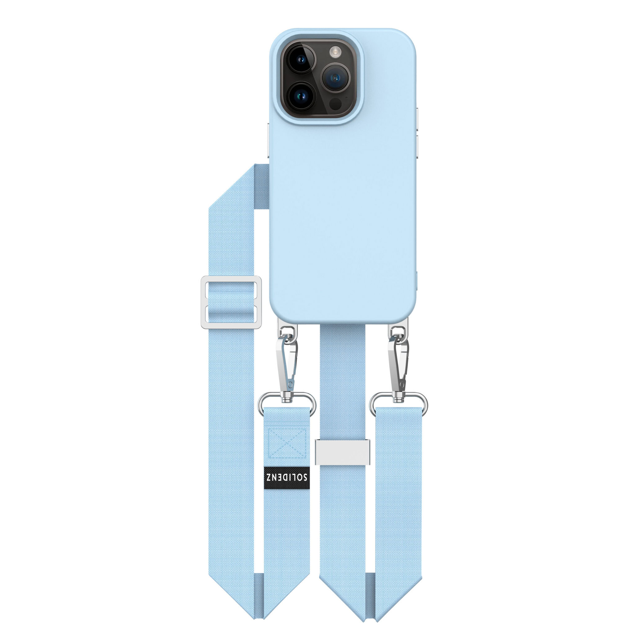 Solidenz Collection iPhone 15 Pro hoesje met afneembare koord - Blauw Main Image