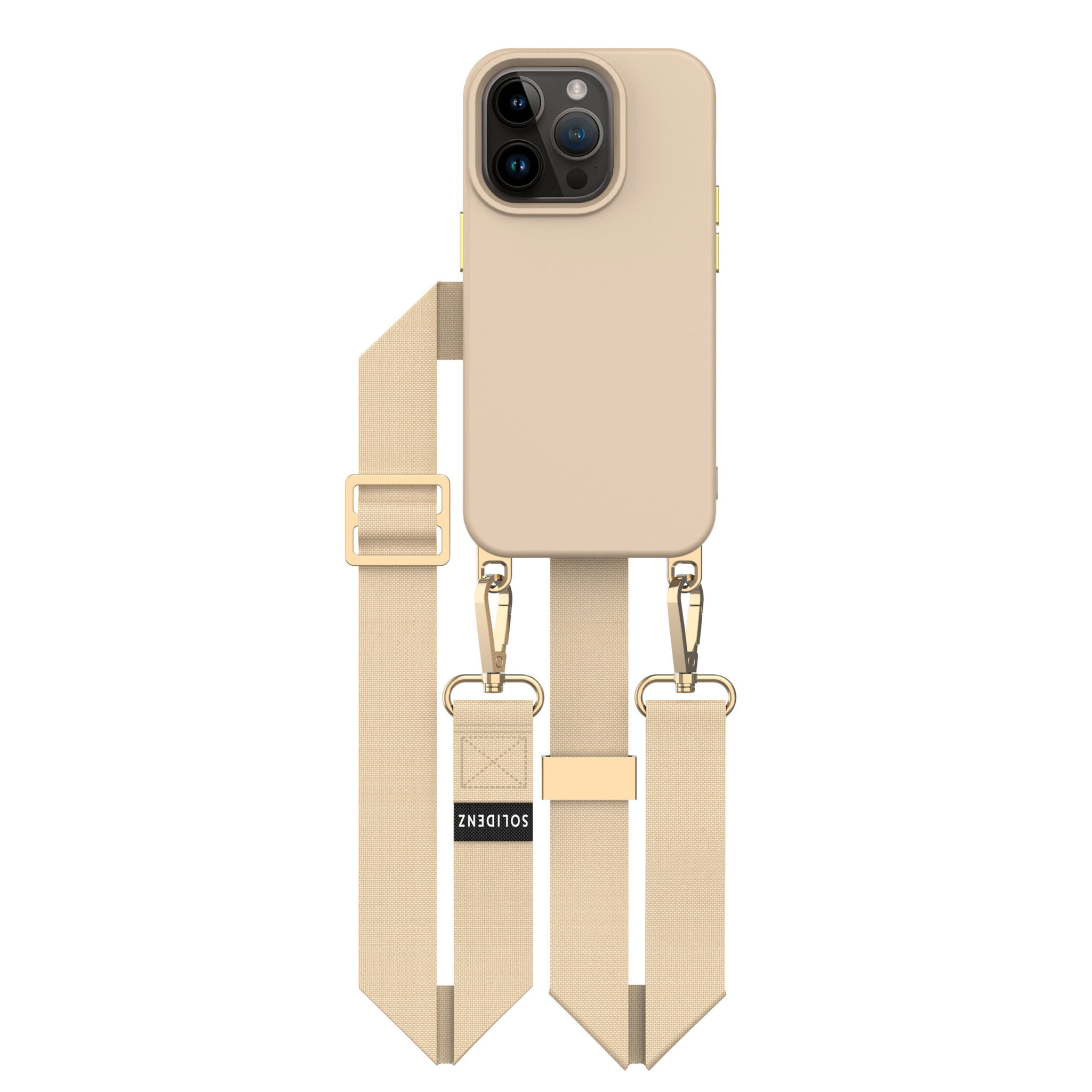 variatie Solidenz Collection iPhone 15 Pro hoesje met afneembare koord – Caramel