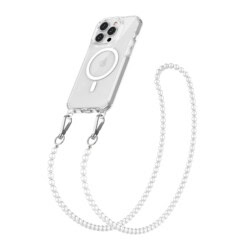 Solidenz Collection iPhone 14 Pro Max hoesje met afneembare koord - White Pearls